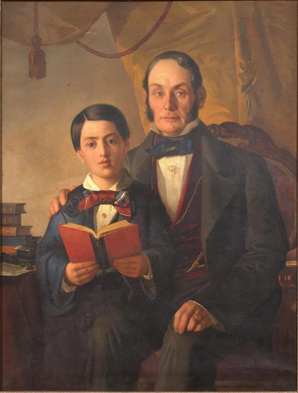 Gentiluomo con figlioletto - attribuito